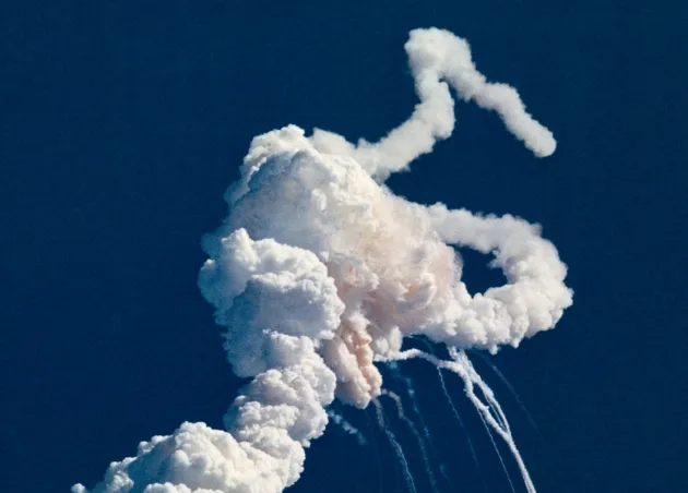 Space Shuttle Challenger lifting off